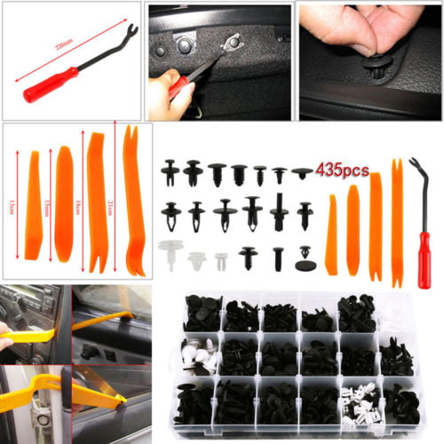 For Nissan Honda Car Fastener Clips Plastic Rivet Black Retainers Kits Push Set 